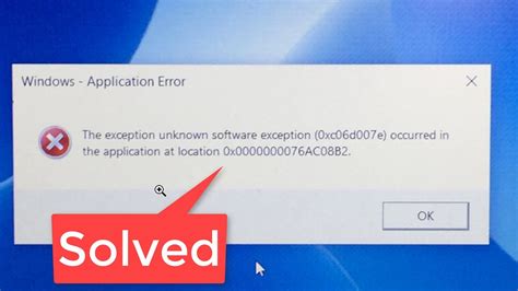 Fix The exception unknown software exception occurred in the application errors 0xe0434352, 0xc06d007e, 0x40000015, 0xc00000d, 0xc0000409. . The exception unknown software exception 0xe0434352